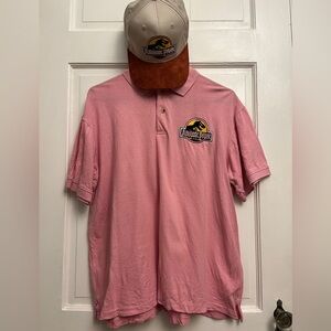Jurassic Park Jeep Driver Costume - Polo Shirt + Hat - Large